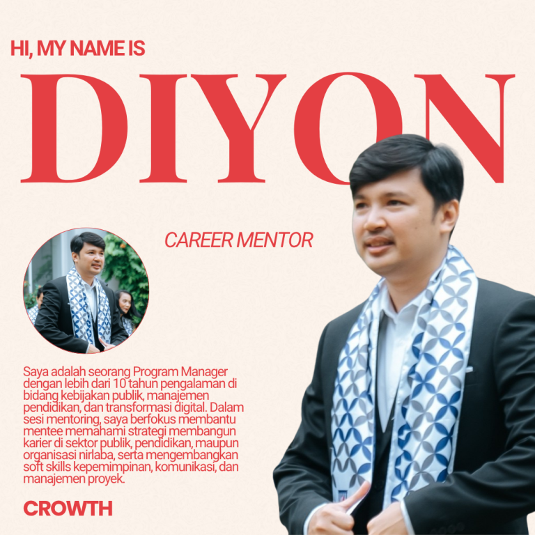 mentor pindah karir dan coach bersertifikat dengan keahlian kebijakan publik dan pendidikan Diyon Iskandar